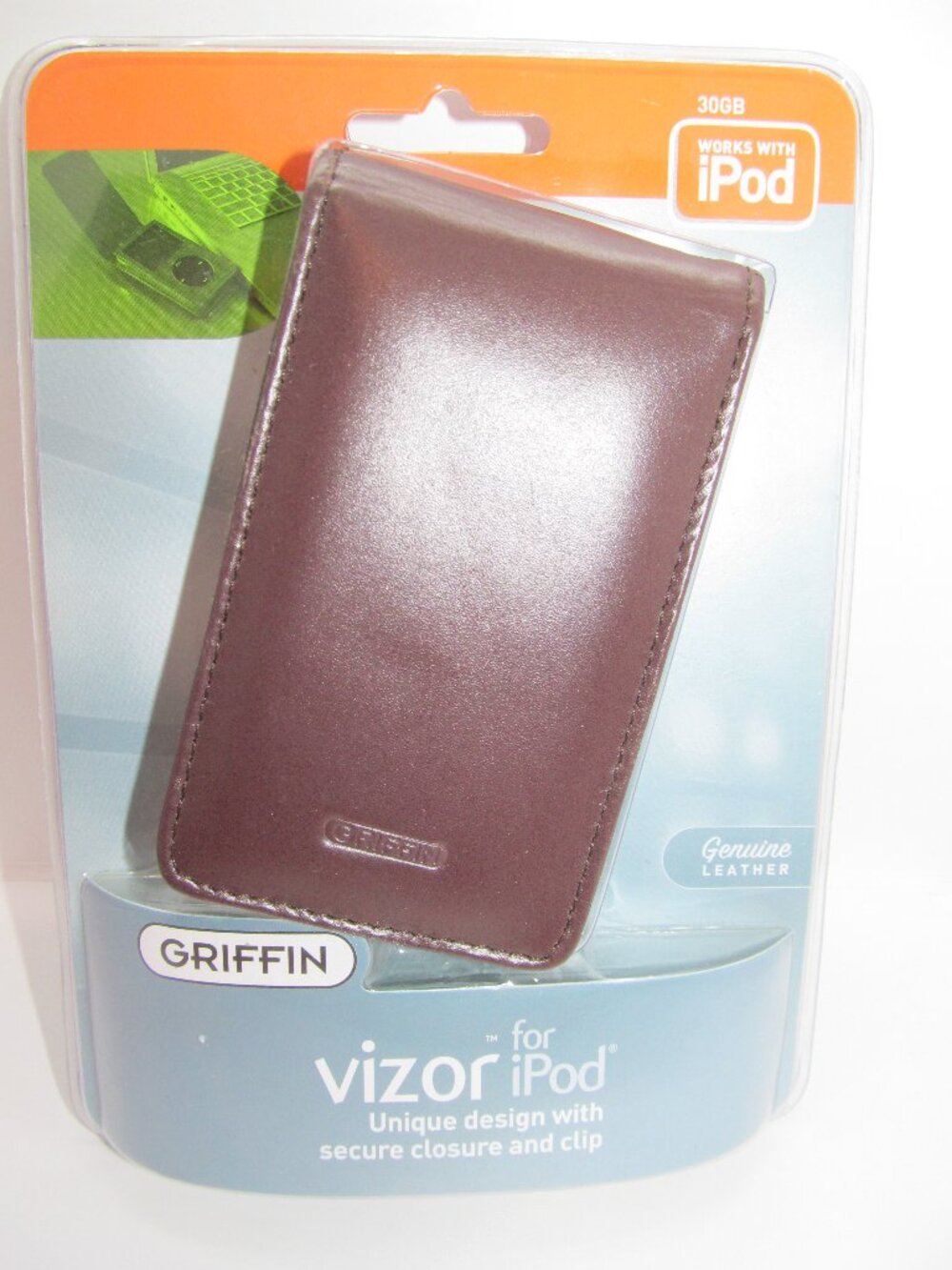 Griffin Vizor Case For iPod 30 GB with Video Brown Genuine Leather NEW Sealed